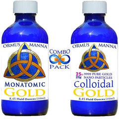 8 oz Monatomic Gold Ormus + 8 oz Organic Colloidal Gold 24k 99.99